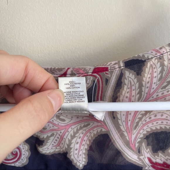 Loft Navy Paisley Floral Swing Tank Top - Picture 3 of 5